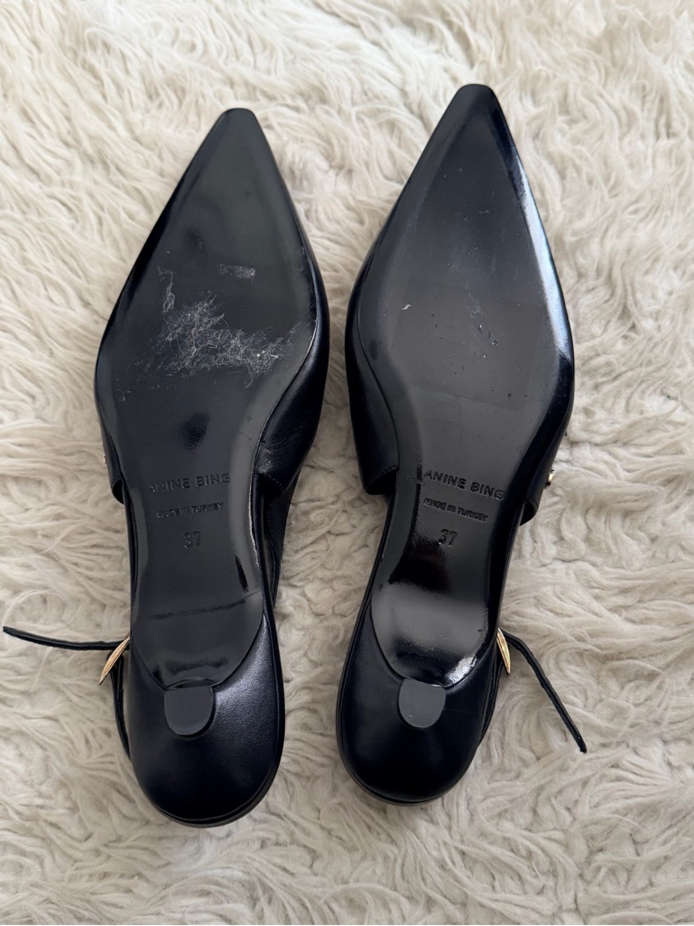 Anine Bing Slingback Kitten Heels - Black - Picture 3 of 9